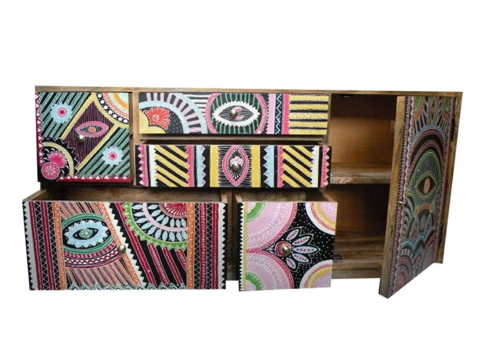 Komoda indyjska z drewna mango malowana. indyjskiemeblekolonia