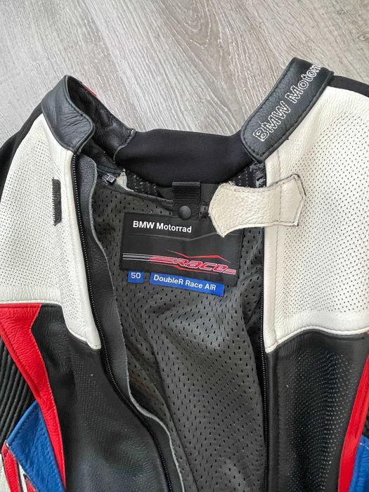 МотоКомбінезон BMW one-piece suit DoubleR (white / red / blue) 50 Size