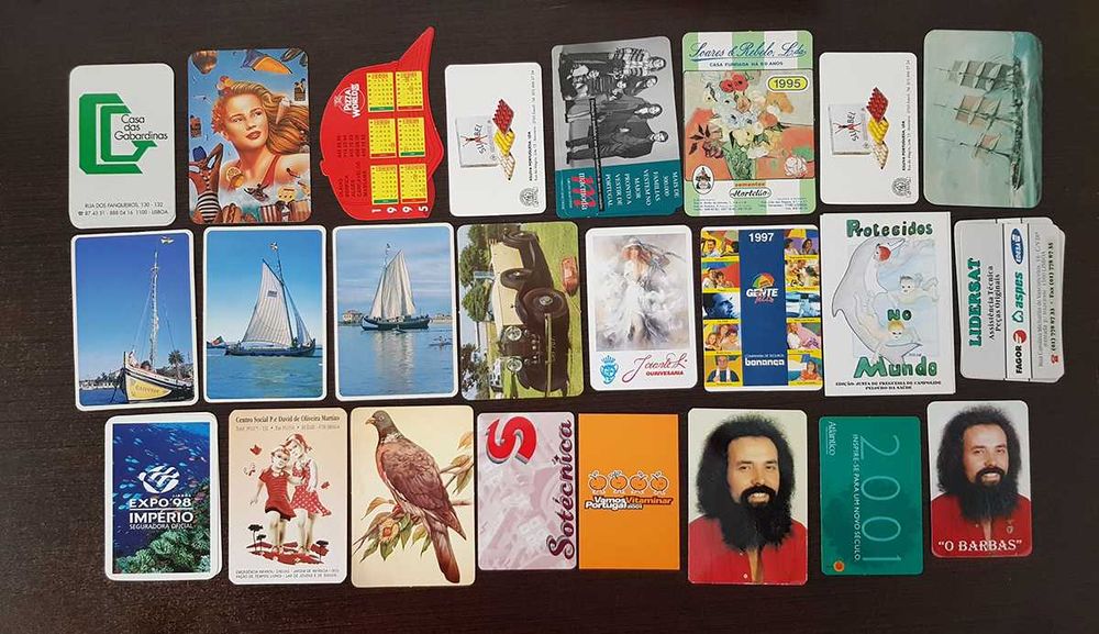 46 calendários vintage motivos e temas diversos (anos 1990)