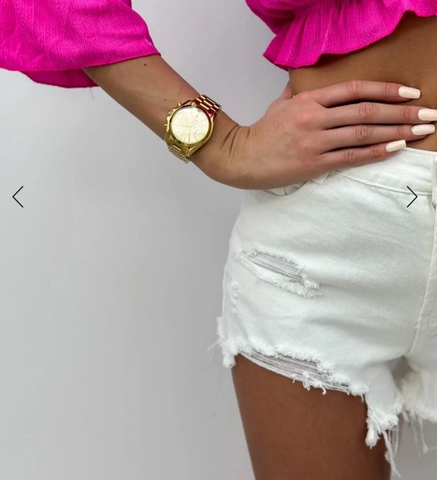 Szorty jeansowe białe przetarcia