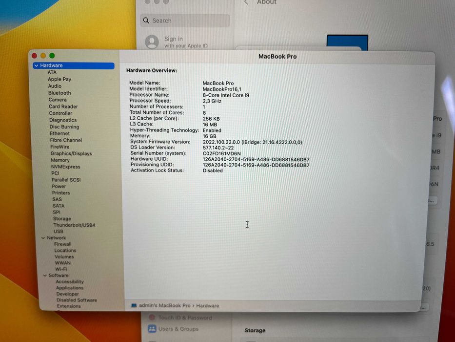 MacBook Pro 16" 16GB / 1TB / Intel Core i9