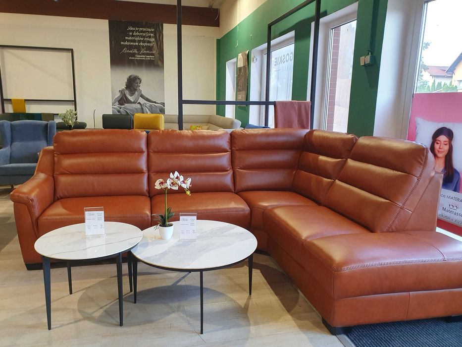 Narożnik skórzany Edera z funkcją spania - Vero Promocja