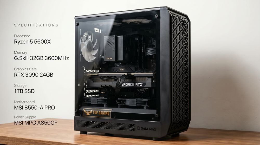 ПК для ігор та АІ 3090 24gb R5 5600X RAM 32gb + монітор