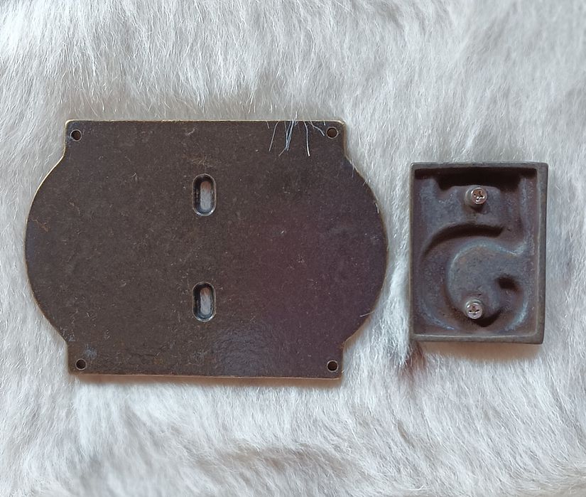 Placa número de porta dupla , estilo rústico , bronze/ dourado