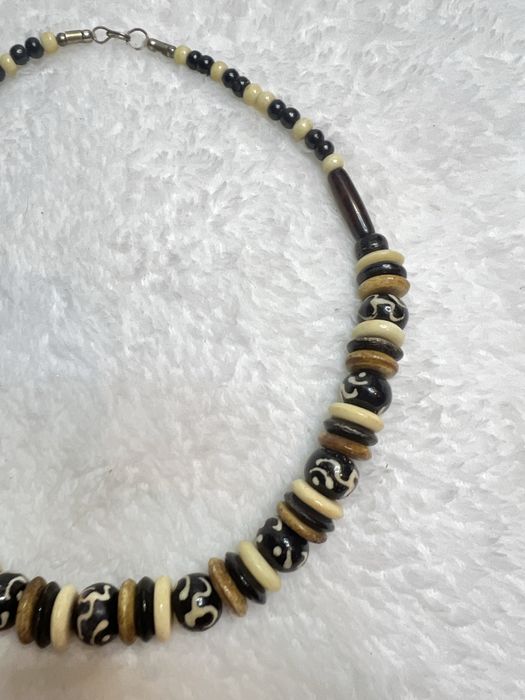 Piękny egzotyczny naszyjnik wood drewno 2