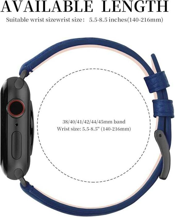 Pasek z etui do Apple Watch niebieski nowy