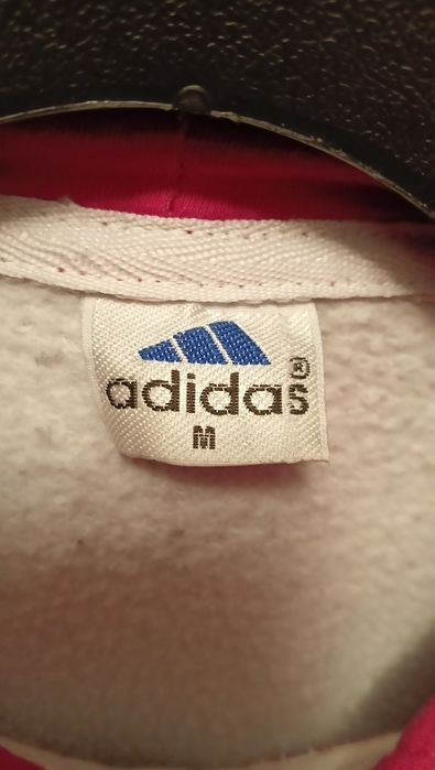 Biała oryginalna bluza adidas z kapturem różowe logo