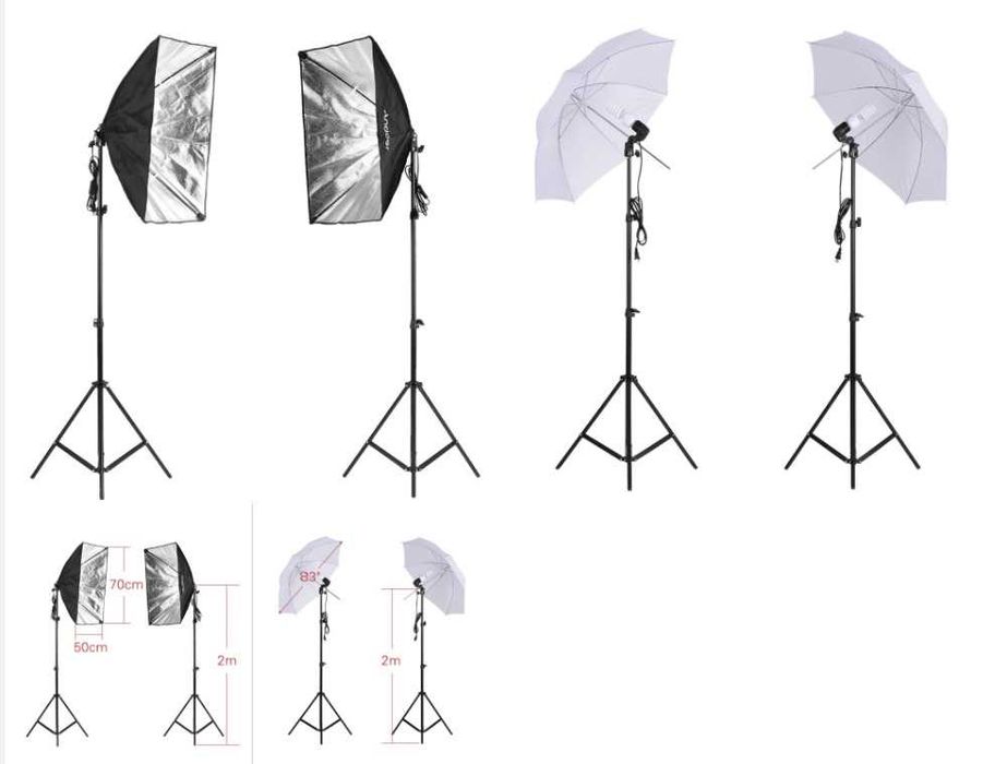 Photo and Video Studio Kit: Backdrops + Lights + Support Structure64740623721347121
