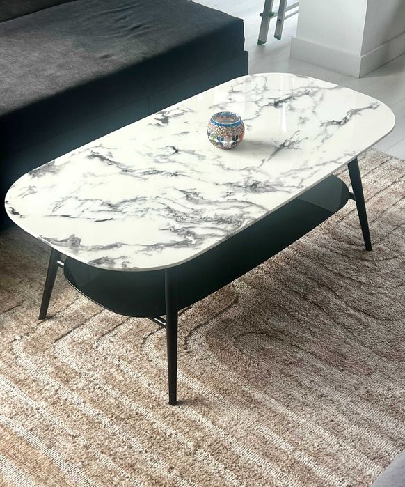 Mesa de centro efeito de mármore