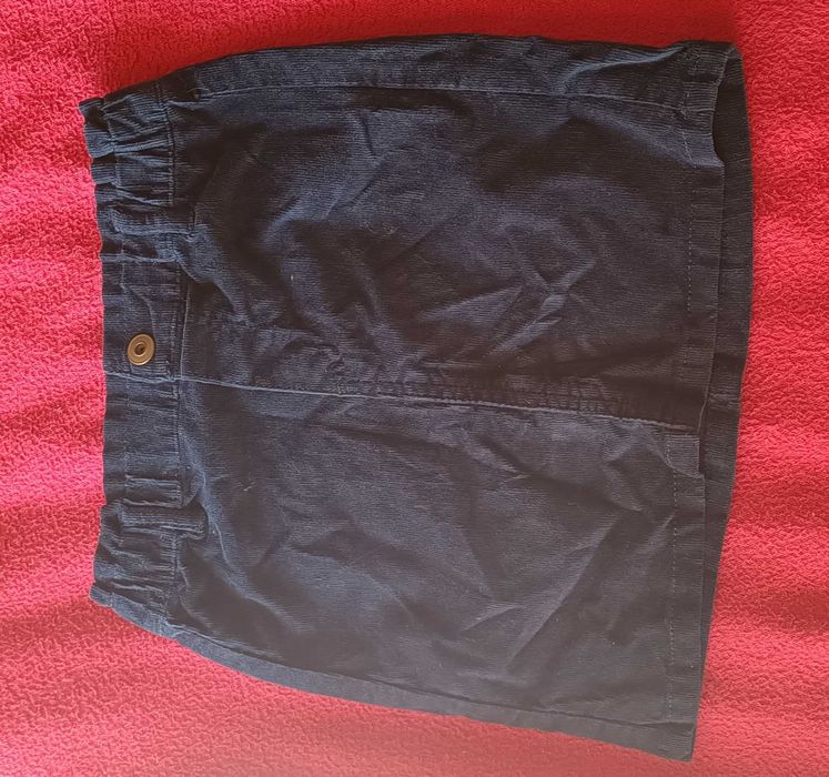 Saia de bombazina azul escuro