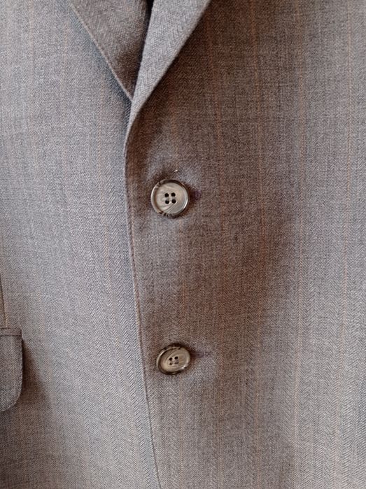 Szary komplet garnitur marynarka spodnie garniturowe XL elegancki frak