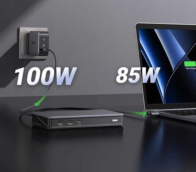 Adapter HUB UGREEN 9w1 USB-C do 2x USB-A 2x DP 2x HDMI 4K DP LAN PD 100W