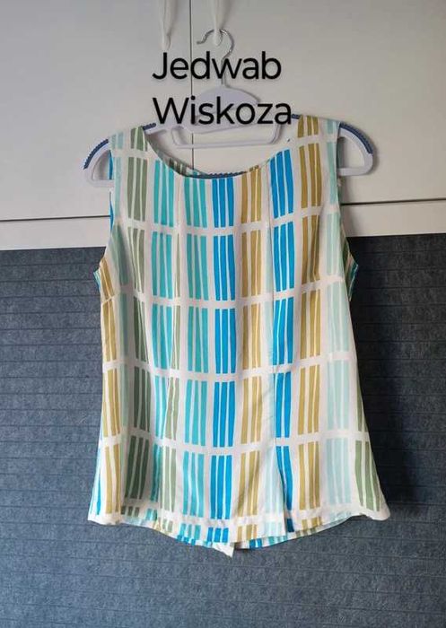 Jedwabna wiskozowa bluzka w paski Boden