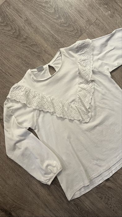 ZARA biała bluzka elegancka wizytowa z haftem rozm 152