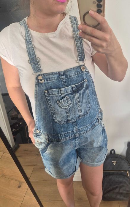 Ogrodniczki kombinezon na lato dżinsowy jeans plus size wygodny XL
