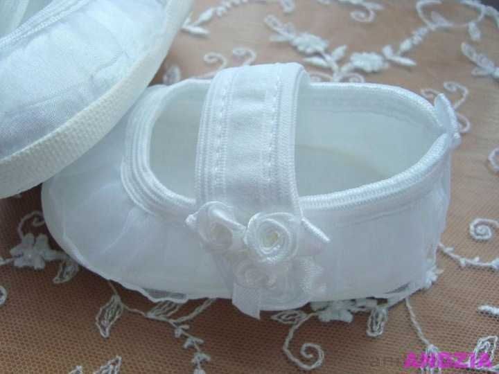 Pantofelki BUCIKI do CHRZTU buty 9,10,11,12,13 cm