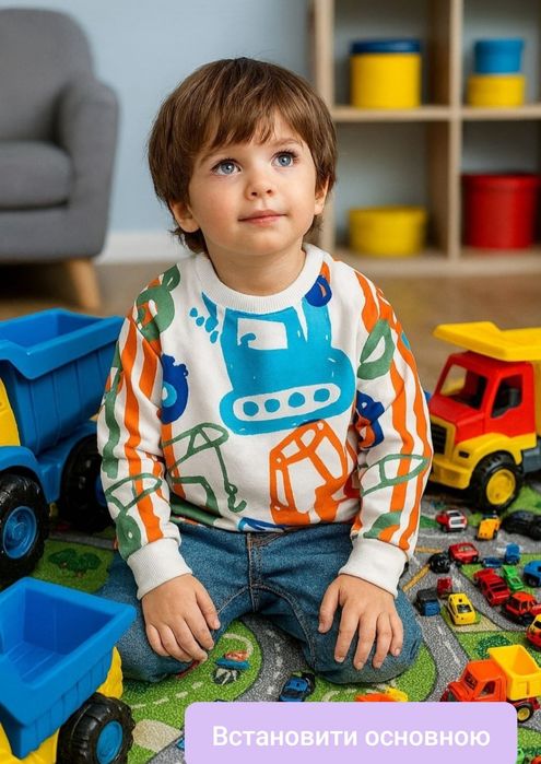 Реглан детский свитшот  белый яркий 98-122