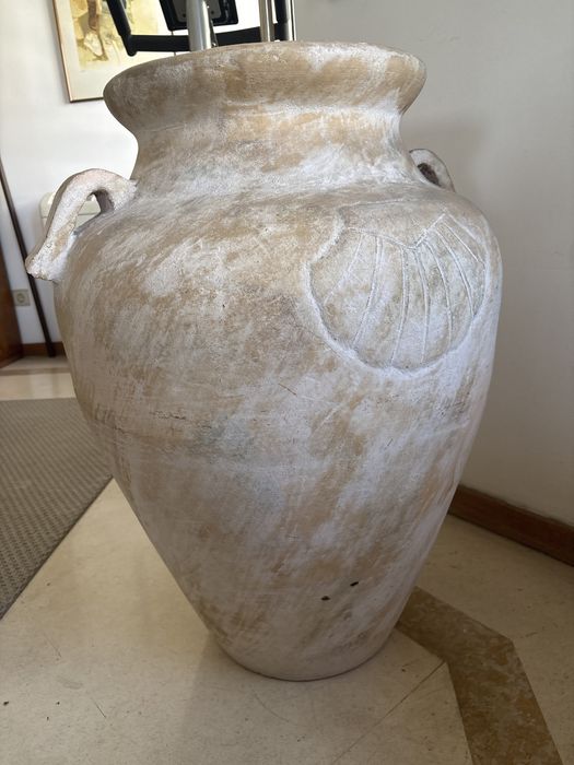 Vaso Grande em Cerâmica Estilo Ânfora