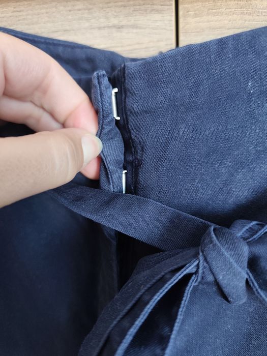 H&M 40 granatowe szerokie spodnie wysoki stan szwedy