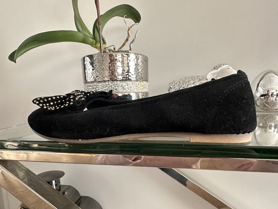 Czarne buty,baletki,lekkie,domowe,zamszowe