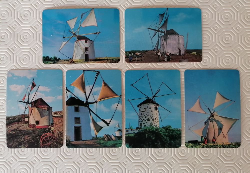 Conjunto de 6 calendários de moinhos, edição de 1985