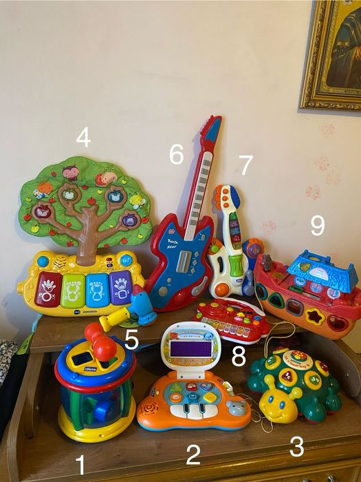 Музичні іграшки Vtech, Chicco,гітара,корабель,дерево,піаніно