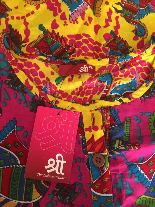 Túnica Kaftan Indiana Multicolor em Algodão Tam. M/L