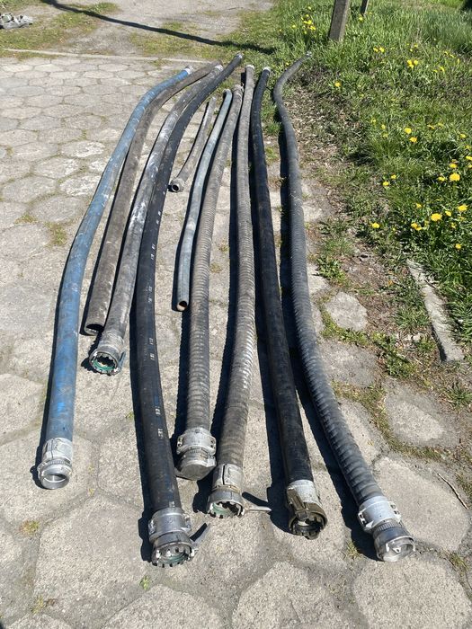Wąż, węże do cysterny kilka sztuk w róznym stanie