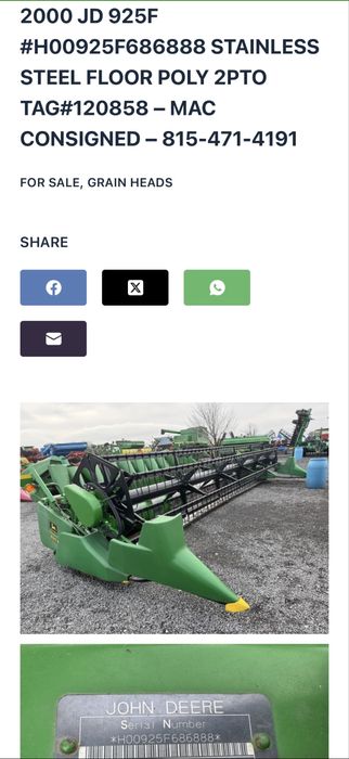 Жатка John Deere флекс з США 930F