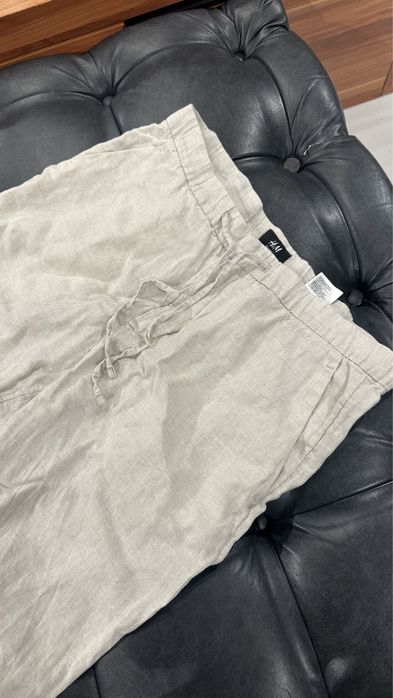 Лляні штани чоловічі бежевого кольору