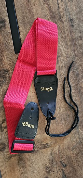 Pasek do gitary elektrycznej, akustycznej czerwony pas gitarowy