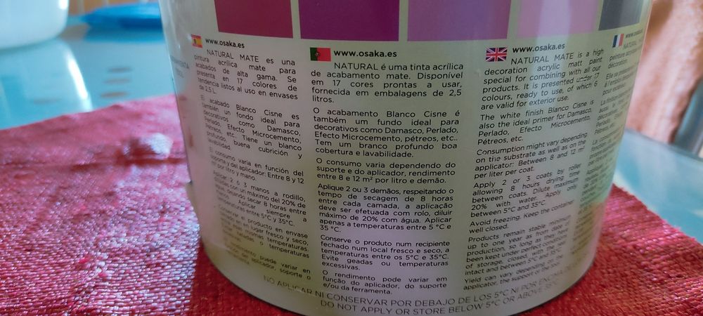 Tinta decorativa OSAKA Natural cor azul mediterrâneo