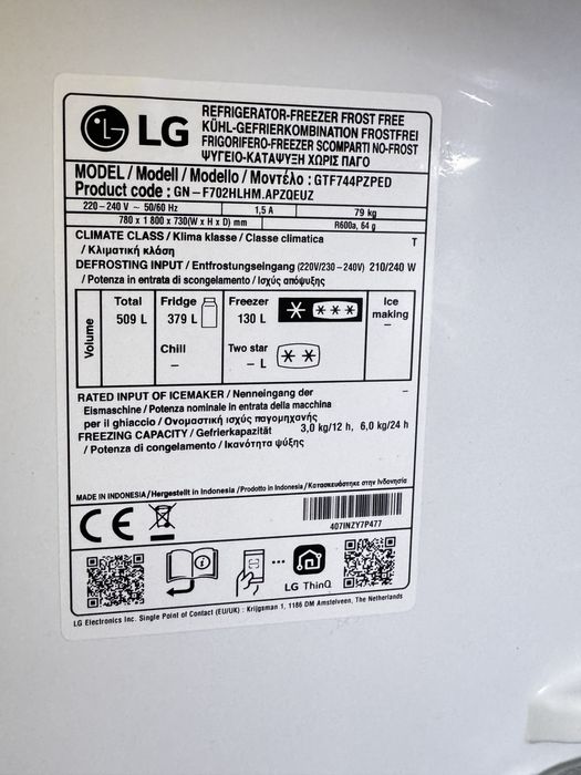 Vendo Frigorifico LG