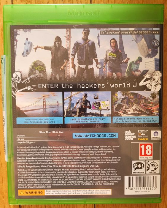 Gra Watch Dogs 2 PL Xbox One stan idealny