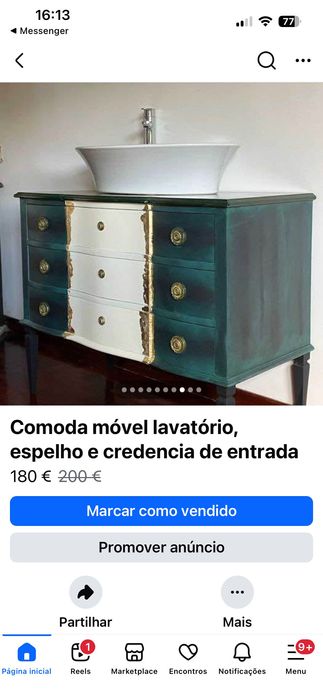 Cômoda Retro restaurada - comoda lavatório