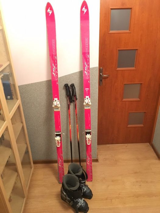 Zestaw Narciarski! Narty Blizzard,spodnie,buty Salomon i kijki Salomon