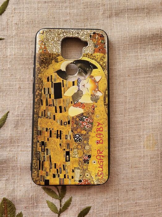 чехол Xiaomi Note 9 Климт kiss кот черный Samsung S21 FE сердце клетка