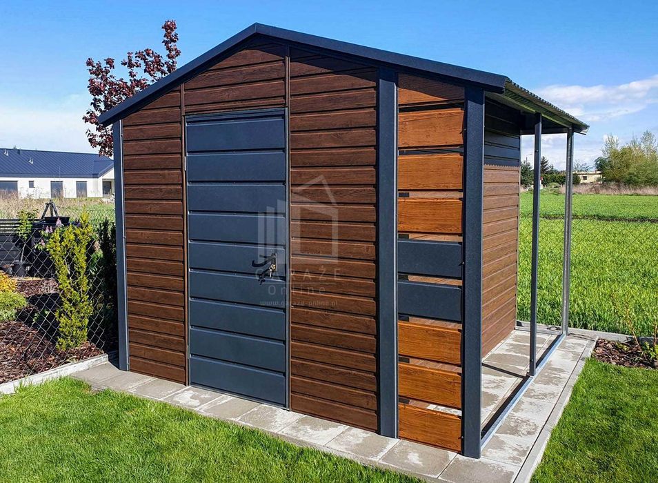 Schowek - Domek Ogrodowy 2x2,5m + wiata - Drzwi  Dach  ID629