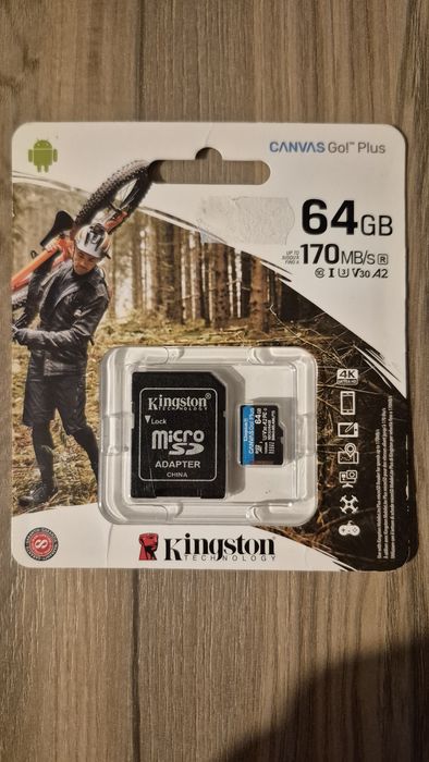 NOWA! SUPER Szybka karta MicroSD 64GB 170MB/s Kingston.