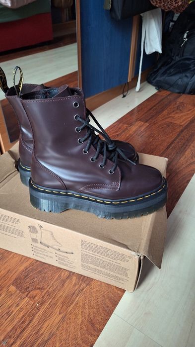 Bordowe Buty glany Jadon dr Martens