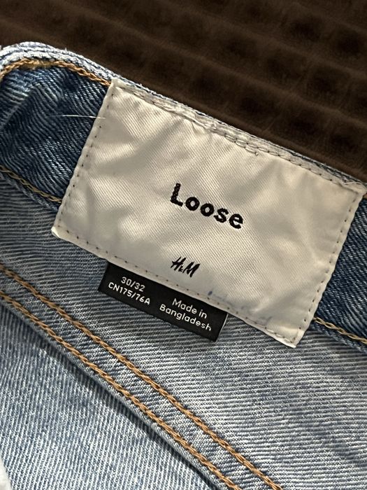 H&M (S/M) (W30/L32) Loose Fit Regular Jeans чоловічі джинси світлі штани джинсові