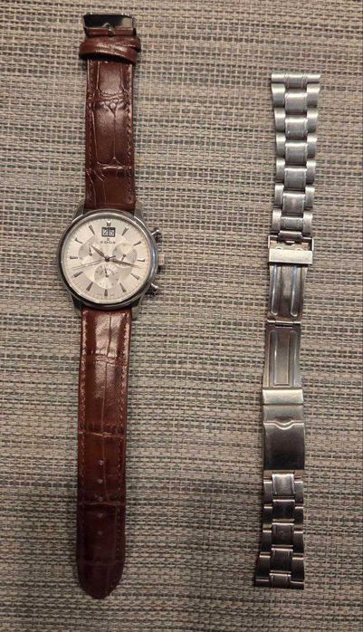 Edox Les Vauberts 10005 zegarek męski Swiss Made + pasek + pudełko