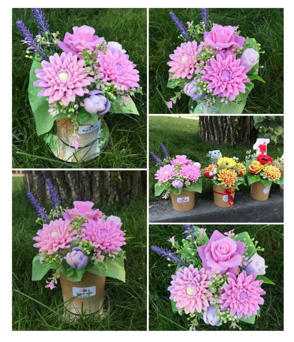 Букет з мила.Квіти з мила.Букет из мыла на день рождения.Оригинальный