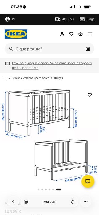 Berço branco ikea + colchao