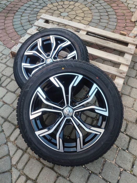 Fabrycznie nowe koła zimowe 17 5*100 et35 lub 5*112 et45 57.1 VW taigo t-roc t-cross Seat arona ateca Skoda kodiaq Karoq opony 205/55/17 ; 215/55/17