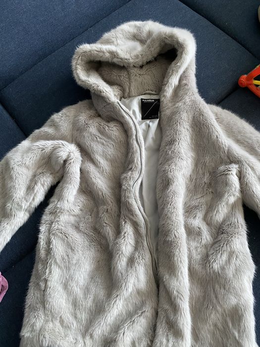 Futro damskie szare długie XL