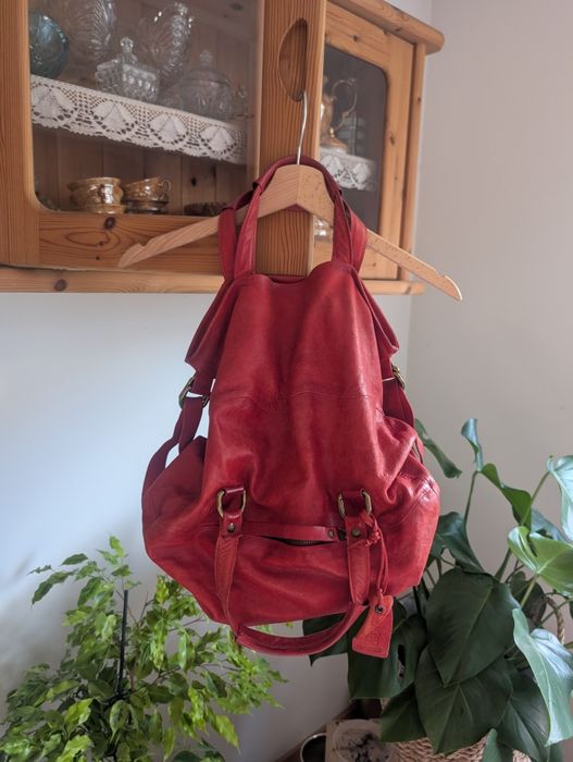 Duża torba Venezia as 98 czerwona skóra