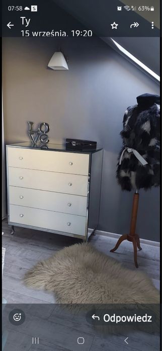 Komoda lustrzana biala, lustro, glamour, POLECAM!!!