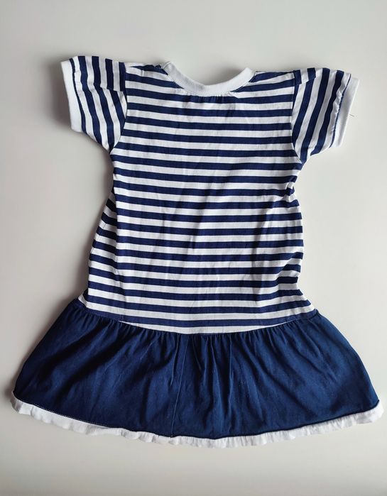 Bawełniana sukienka baby Doll 104 cm marynarki wzór