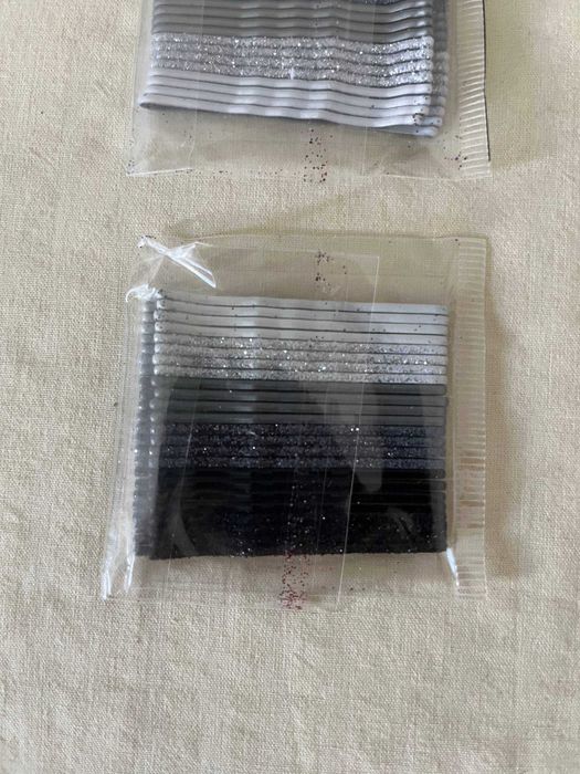 Ganchos de cabelo preto, cinzento e prateado – vários pacotes